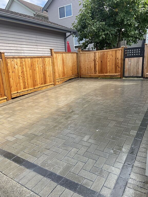 Langley paver driveway. Benjamin Landscaping and Projects. 