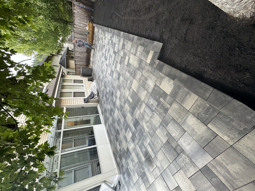 Interlocking Paver patio In Port Moody, Burke Mountain Landscaping by Benjamin Landscaping and Projects.