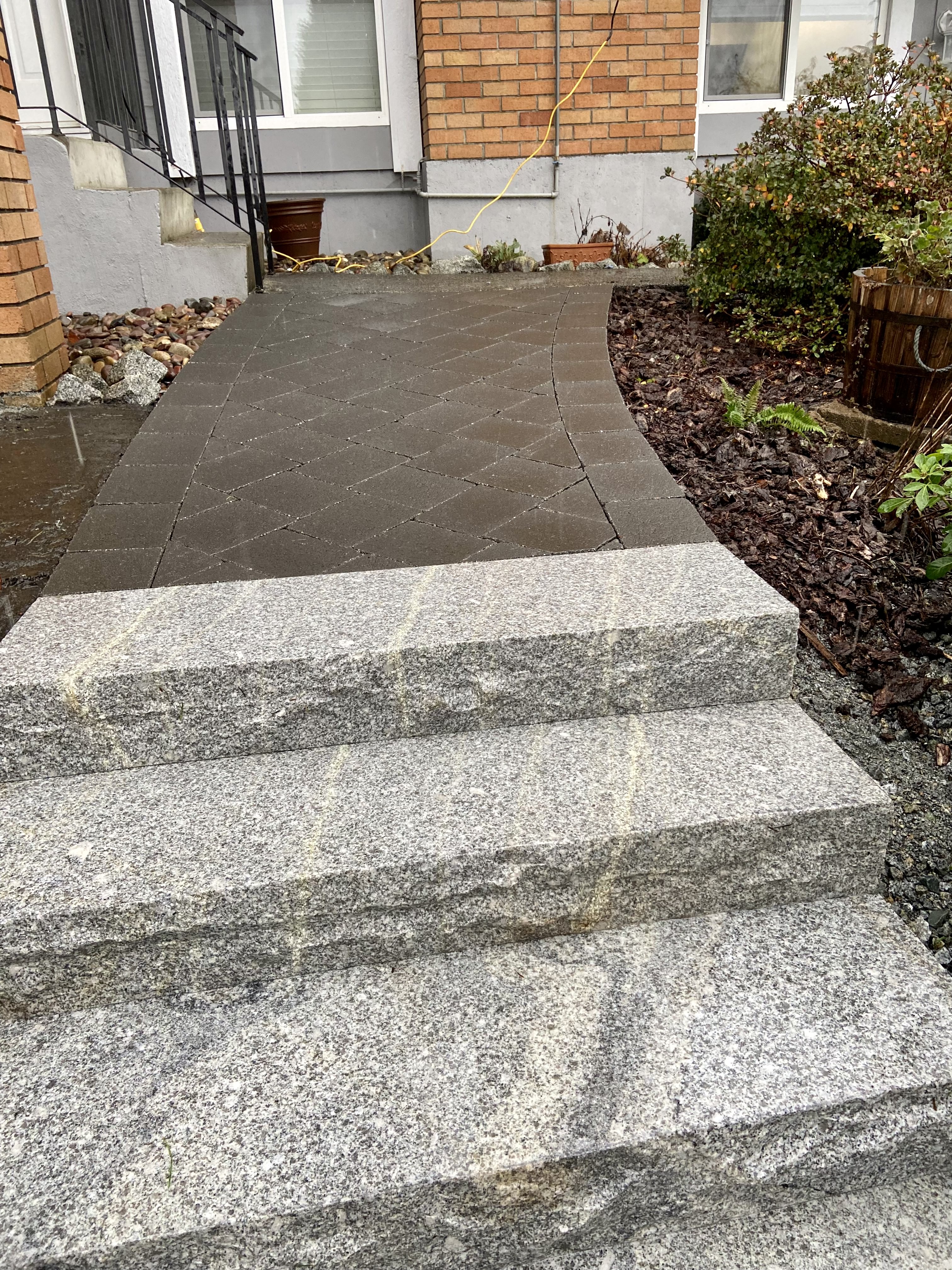 Granite stairs in Port Moody. Benjamin Landscaping and Projects. 