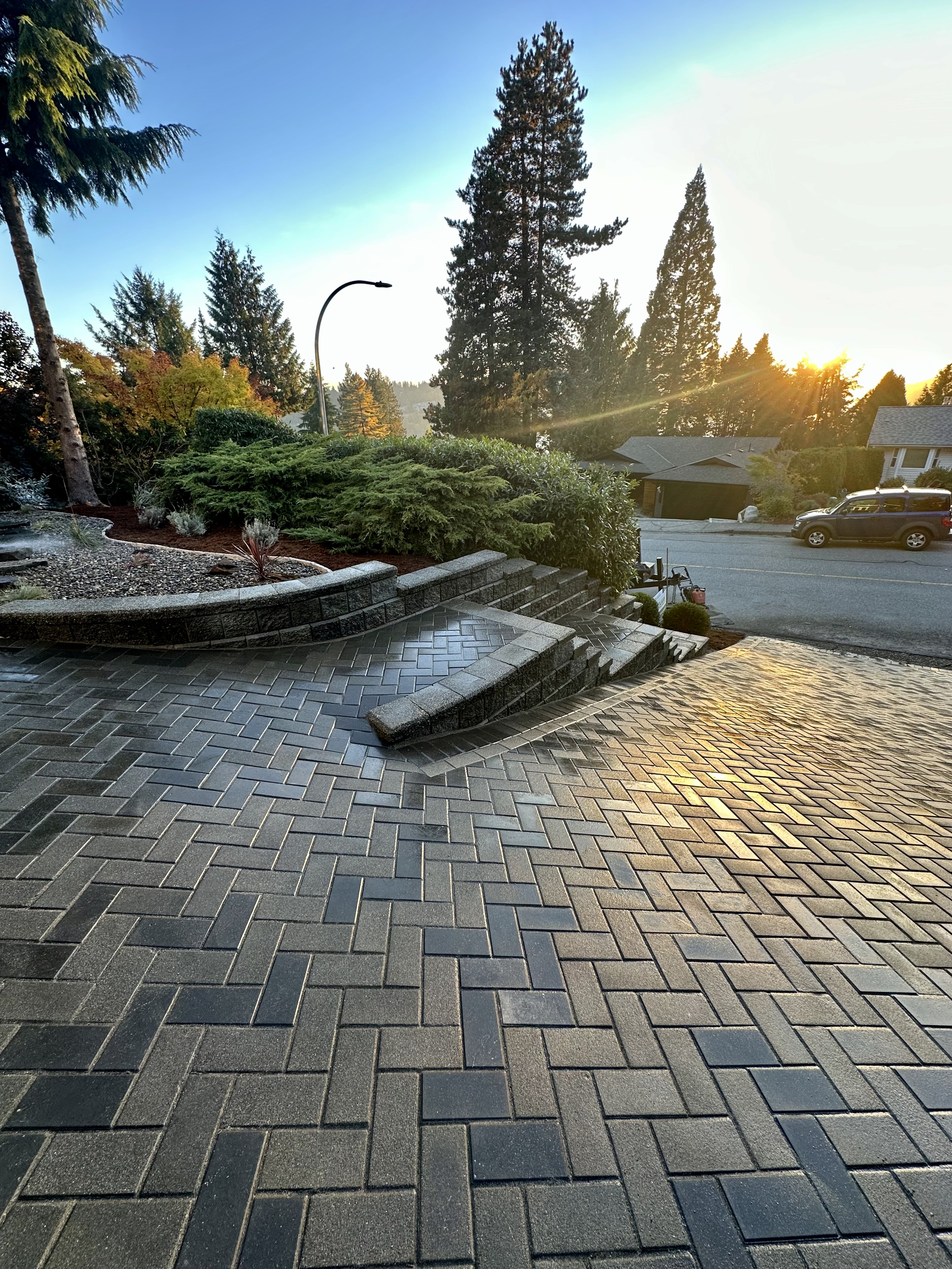 Interlocking stairs and Driveway in Port Moody by Benjamin Landscaping and Projects