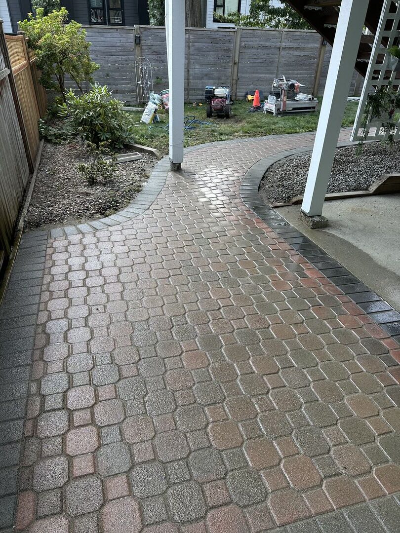 Paver patio Repair and re jointing by Benjamin Landscaping and Projects. Tri Cities.