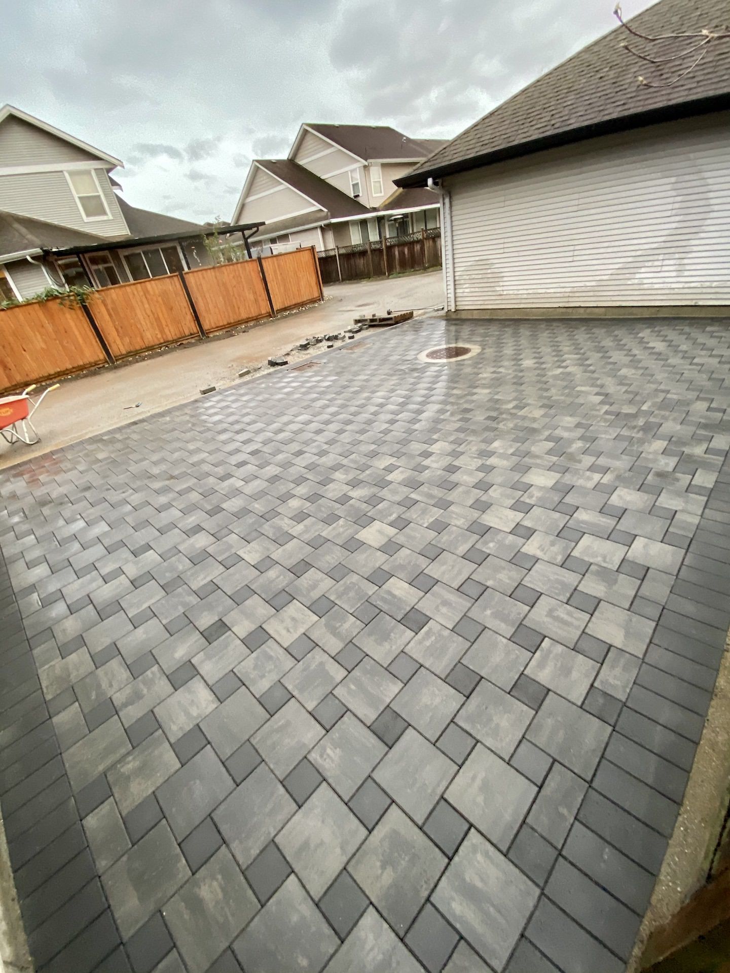Paver driveway In Langley. Benjamin Landscaping and Projects. 