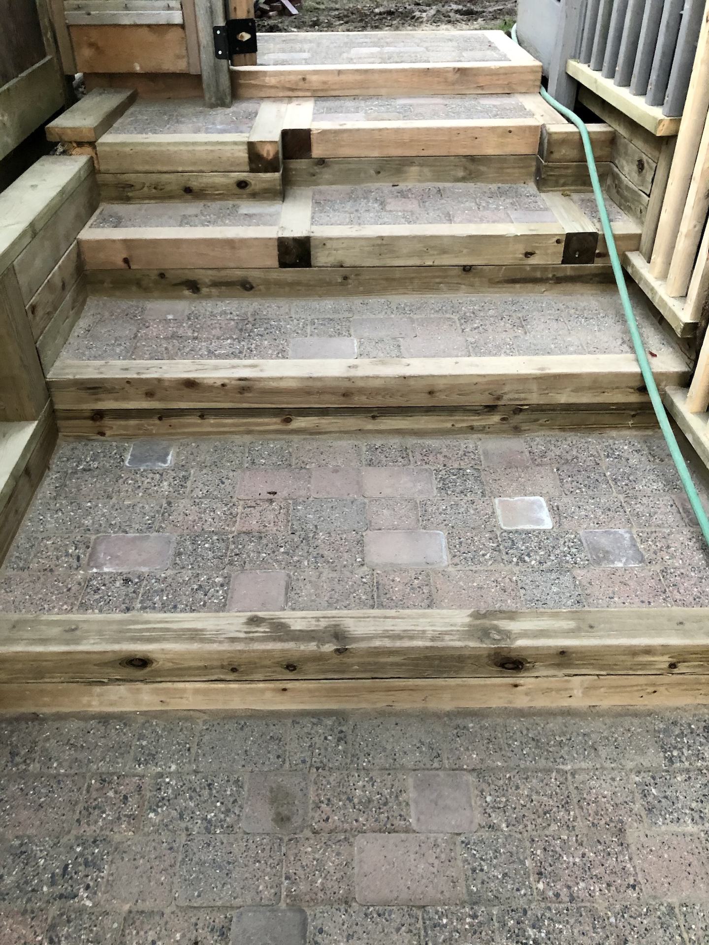 Paver stairs in Coquitlam. Benjamin Landscaping and Projects.  