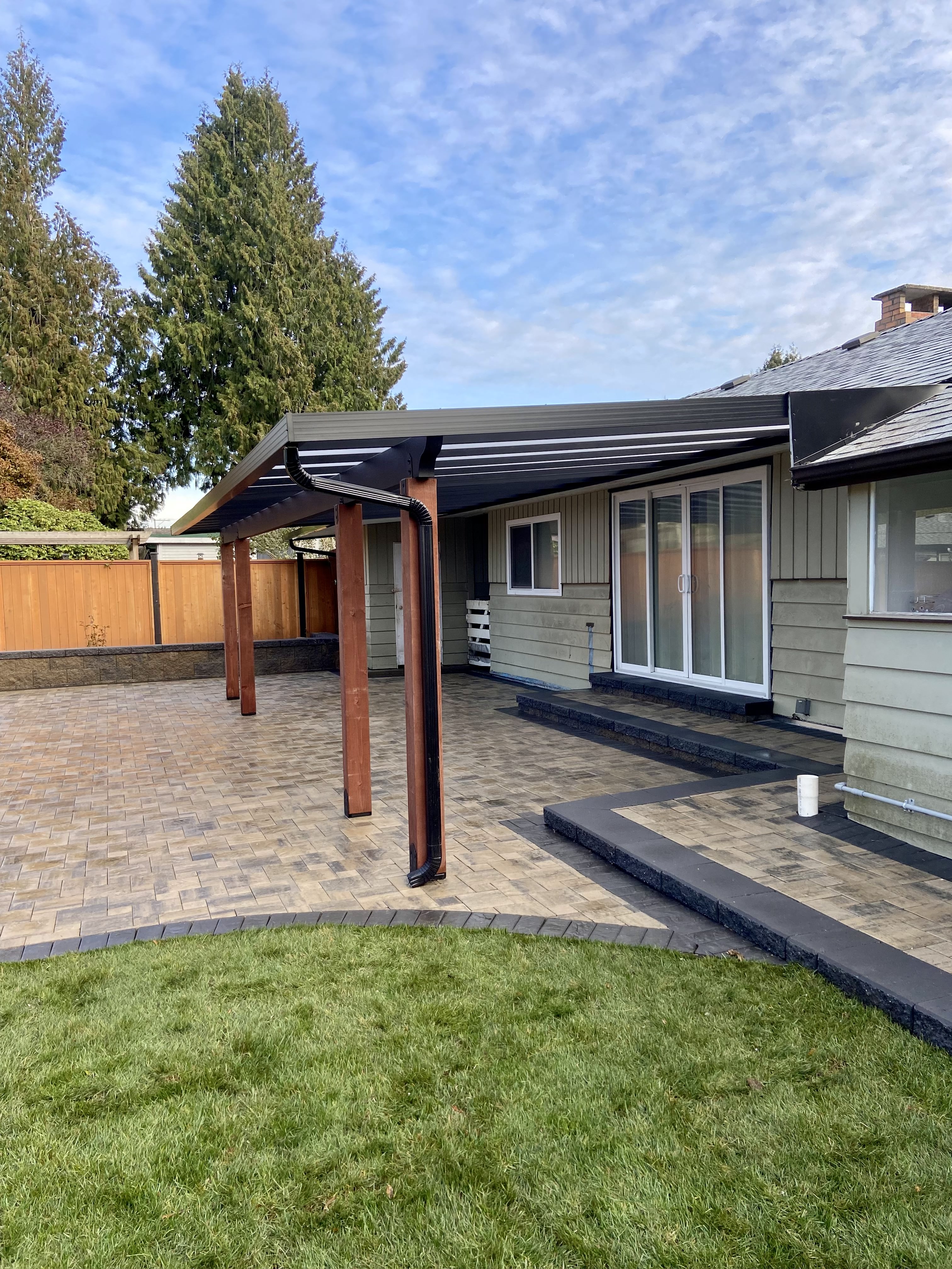 Full yard landscape completed in Coquitlam. Benjamin Landscaping and Projects. 