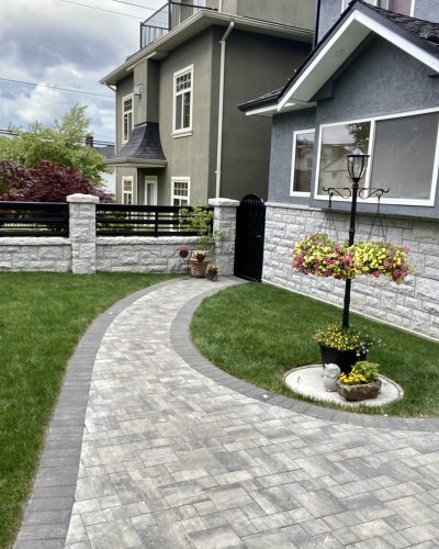Vancouver landscape completed with interlocking pavers.