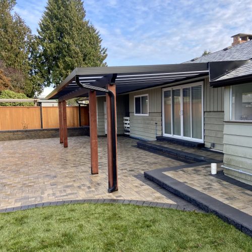 Full yard landscape completed in Coquitlam. Benjamin Landscaping and Projects.